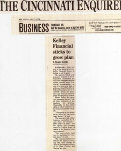 Kelley Financial in Cincinnati Enquirer.7.13.09