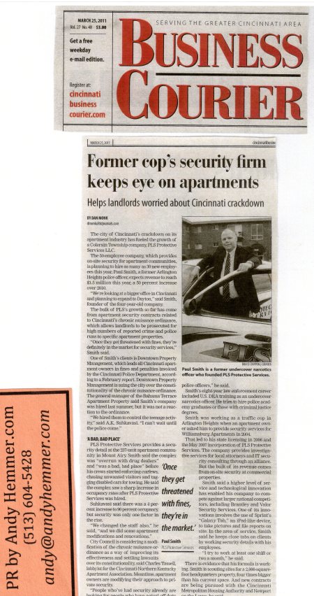 PLS in BizCourier - PR by AndyHemmer.com - 3.25.11