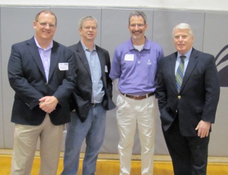 DJ at Career Day with Business Courier Dan Monk, John Fay Cincy Enquirer, Brian Combs 700 WLW Dennis Janson WCPO
