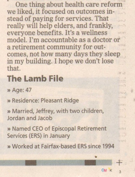 link to Cincinnati Enquirer story Sunday Edition Business Section lede story - http://www.cincinnati.com/story/money/2017/01/27/ceo-chat-strong-role-models-forged-path-laura-lamb/97047612/