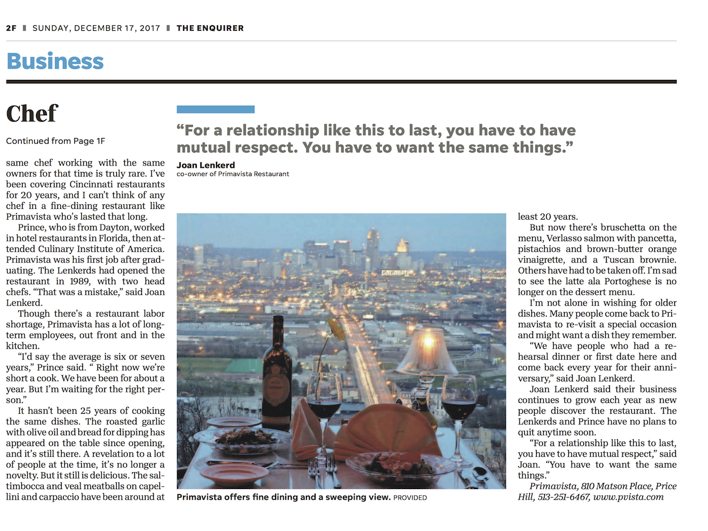 Primavista in Sunday Enquirer Cincinnati Enquirer PR by Andy Hemmer