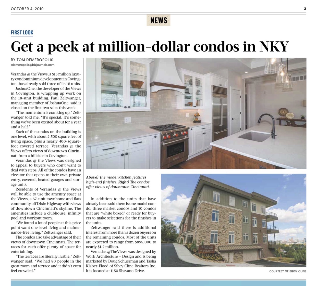 Verandas At The Views in Business Courier PR by Andy Hemmer